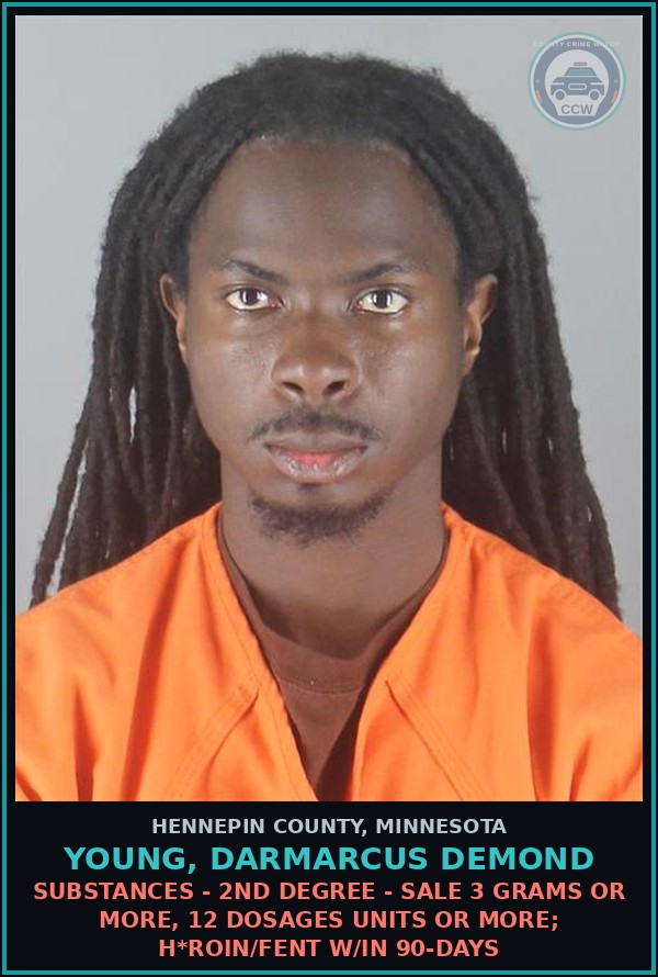 Booking mugshot of YOUNG, DARMARCUS DEMOND in Hennepin County