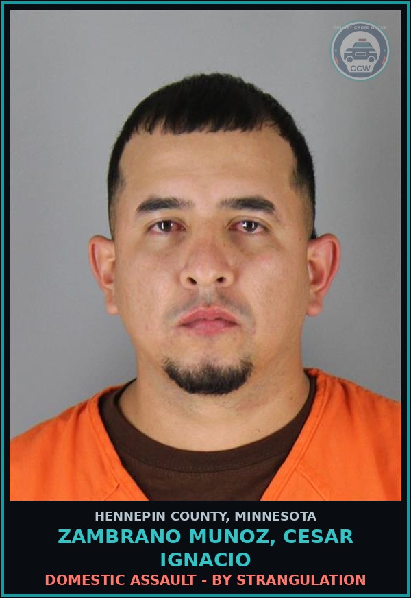 Booking mugshot of ZAMBRANO MUNOZ, CESAR IGNACIO in Hennepin County