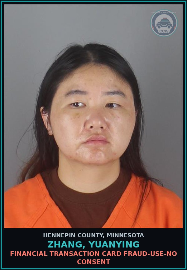 Booking mugshot of ZHANG, YUANYING in Hennepin County