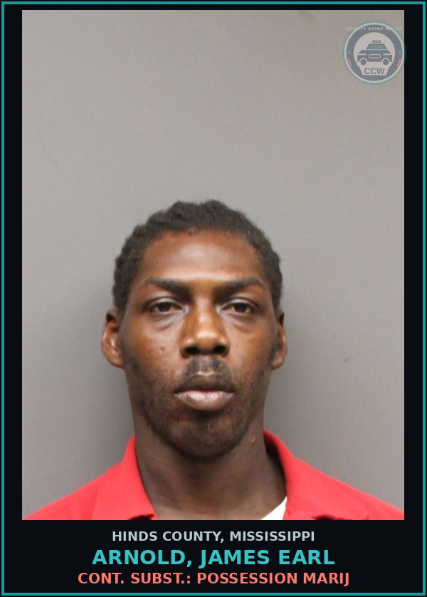 Booking mugshot of Arnold, James Earl in Hinds County