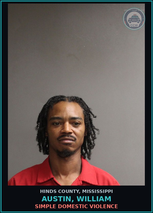 Booking mugshot of Austin, William in Hinds County