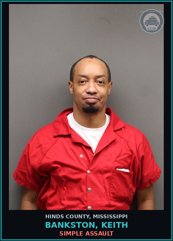 Booking mugshot of Bankston, Keith in Hinds County