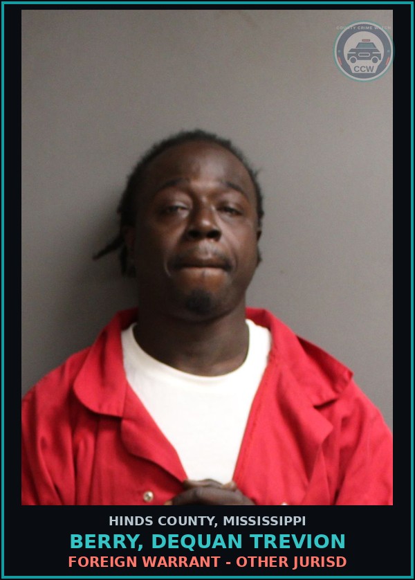 Booking mugshot of Berry, Dequan Trevion in Hinds County