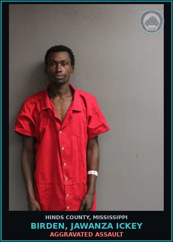 Booking mugshot of Birden, Jawanza Ickey in Hinds County