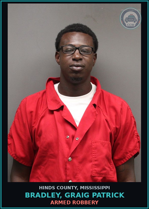 Booking mugshot of Bradley, Graig Patrick in Hinds County