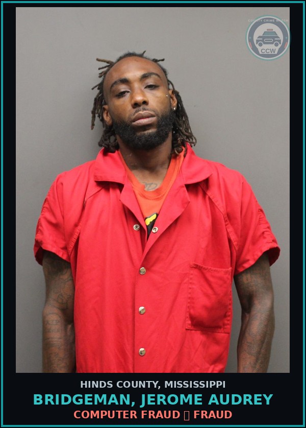 Booking mugshot of Bridgeman, Jerome Audrey in Hinds County