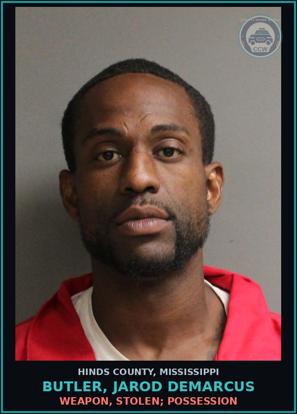 Booking mugshot of Butler, Jarod Demarcus in Hinds County