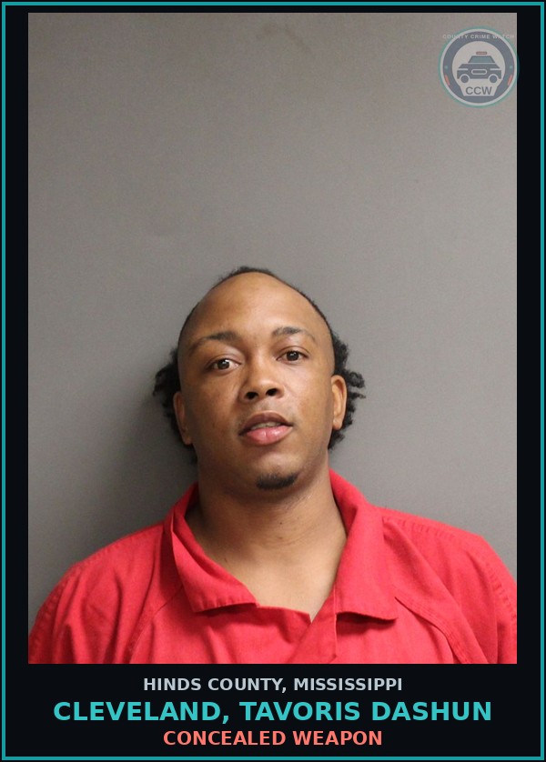 Booking mugshot of Cleveland, Tavoris Dashun in Hinds County