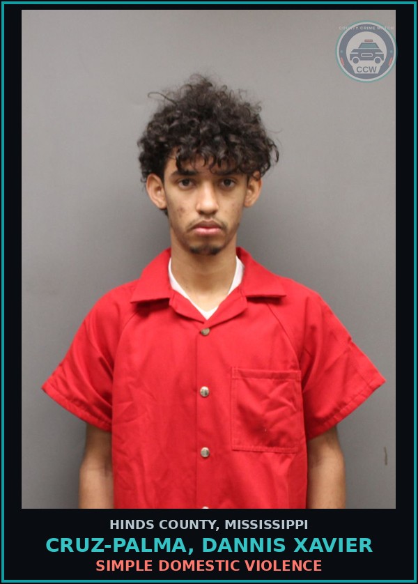 Booking mugshot of Cruz-Palma, Dannis Xavier in Hinds County