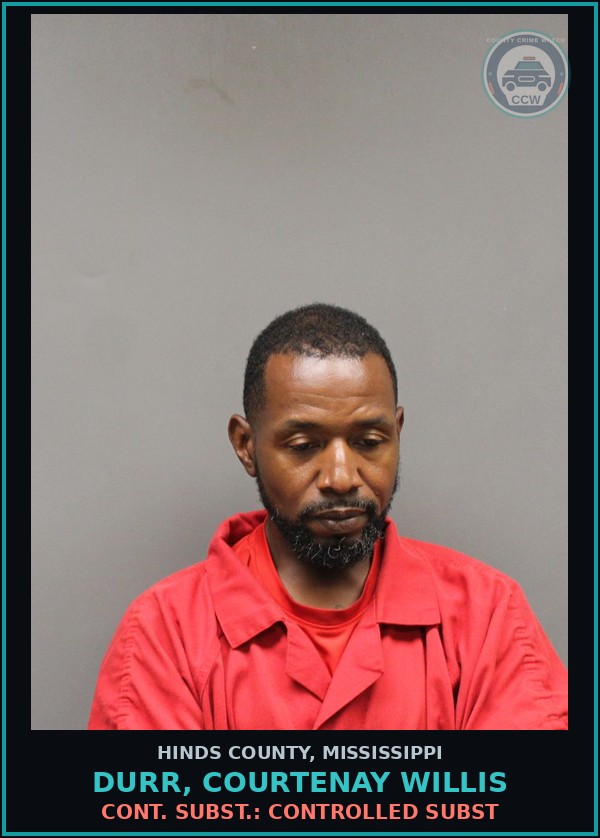 Booking mugshot of Durr, Courtenay Willis in Hinds County