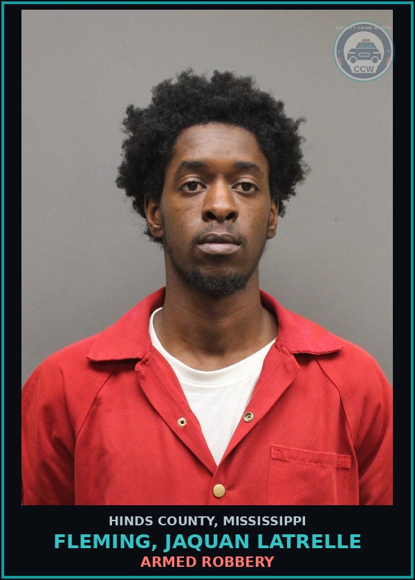 Booking mugshot of Fleming, Jaquan Latrelle in Hinds County
