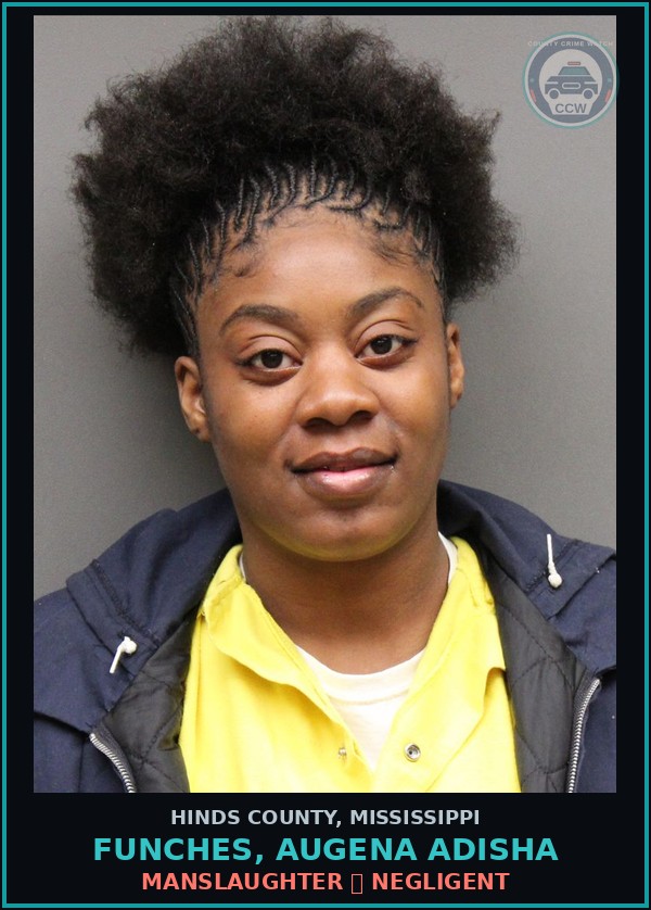 Booking mugshot of Funches, Augena Adisha in Hinds County