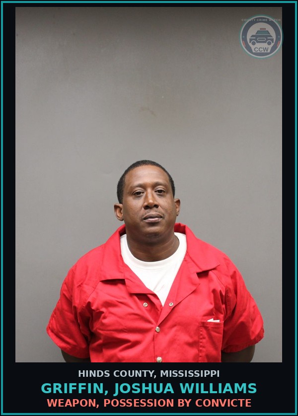 Booking mugshot of Griffin, Joshua Williams in Hinds County