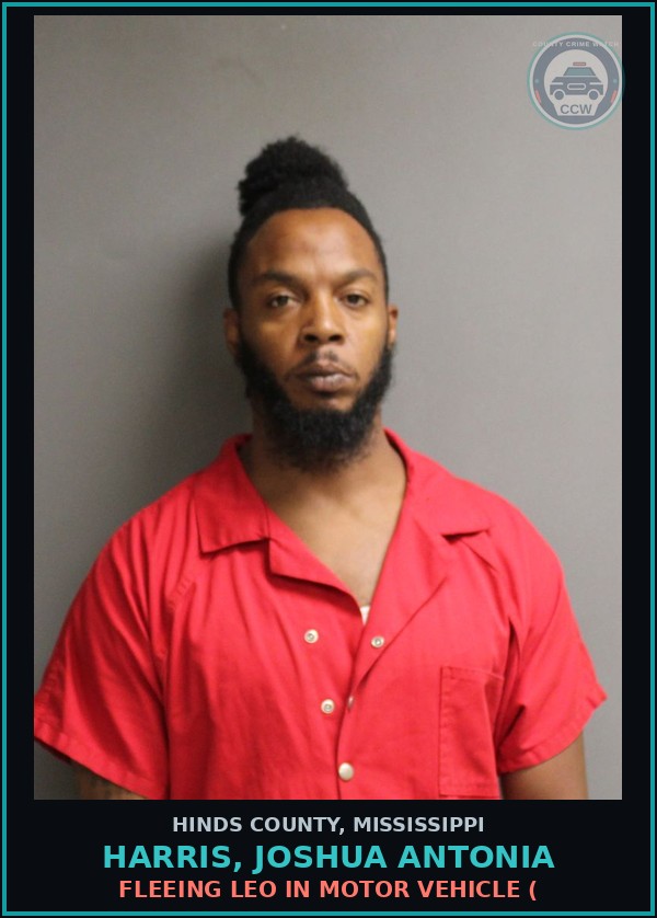 Booking mugshot of Harris, Joshua Antonia in Hinds County