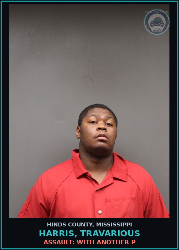 Booking mugshot of Harris, Travarious in Hinds County