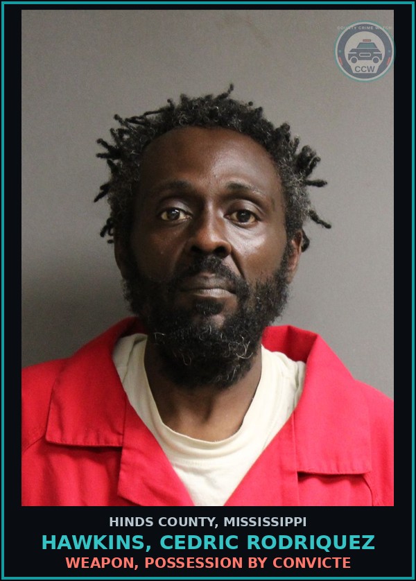 Booking mugshot of Hawkins, Cedric Rodriquez in Hinds County