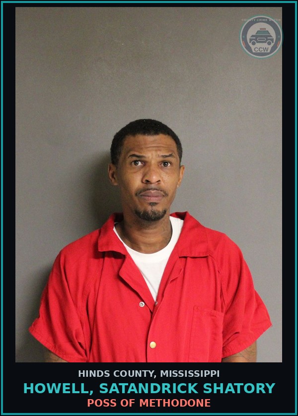 Booking mugshot of Howell, Satandrick Shatory in Hinds County