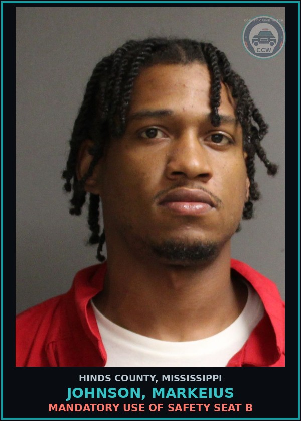 Booking mugshot of Johnson, Markeius in Hinds County
