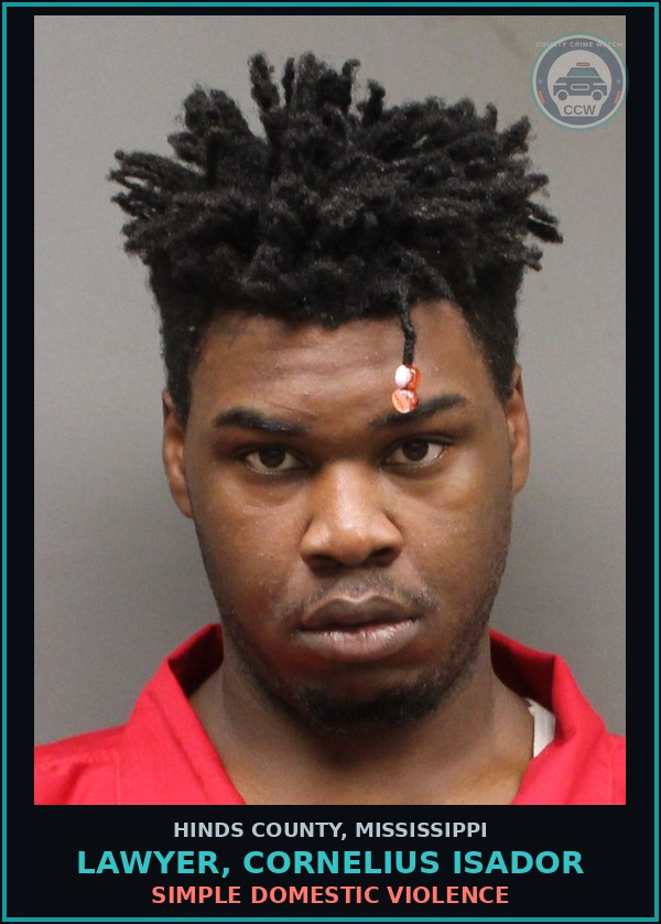 Booking mugshot of Lawyer, Cornelius Isador in Hinds County