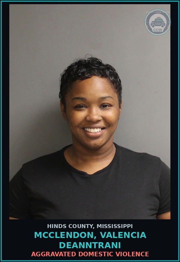 Booking mugshot of Mcclendon, Valencia Deanntrani in Hinds County