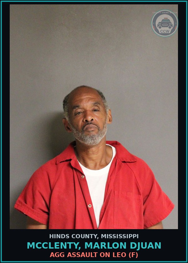 Booking mugshot of Mcclenty, Marlon Djuan in Hinds County