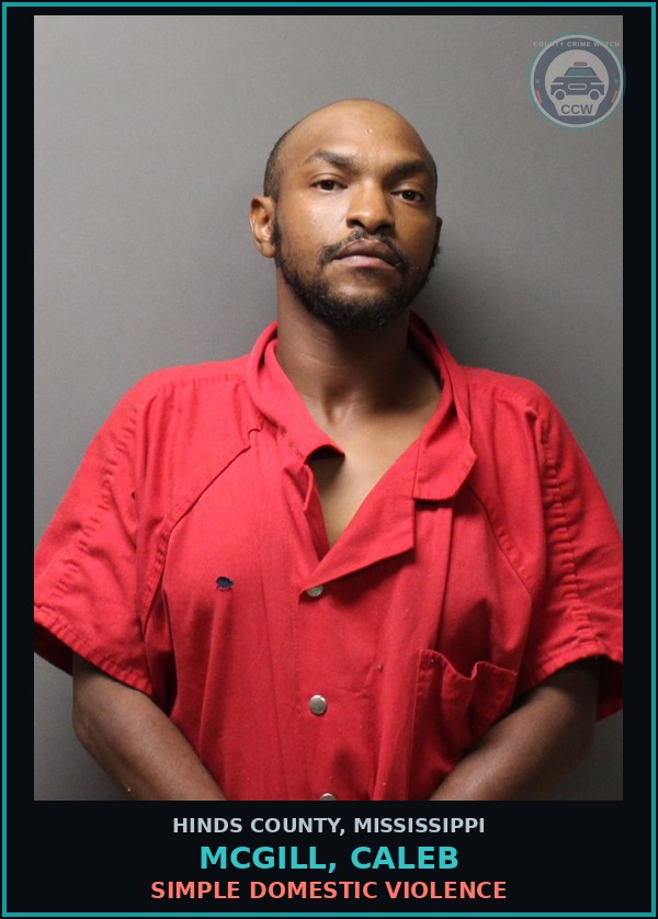 Booking mugshot of Mcgill, Caleb in Hinds County