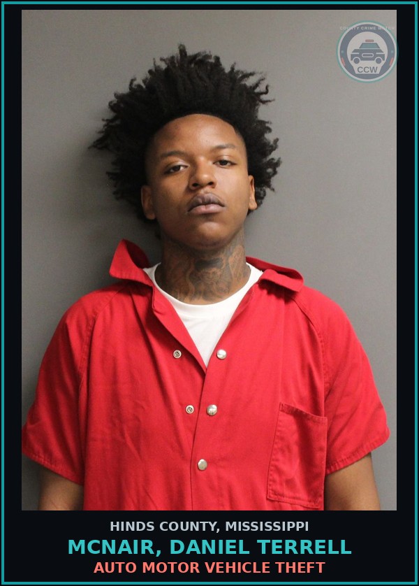 Booking mugshot of Mcnair, Daniel Terrell in Hinds County