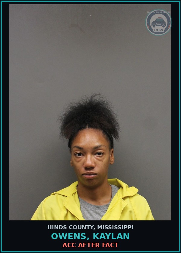 Booking mugshot of Owens, Kaylan in Hinds County