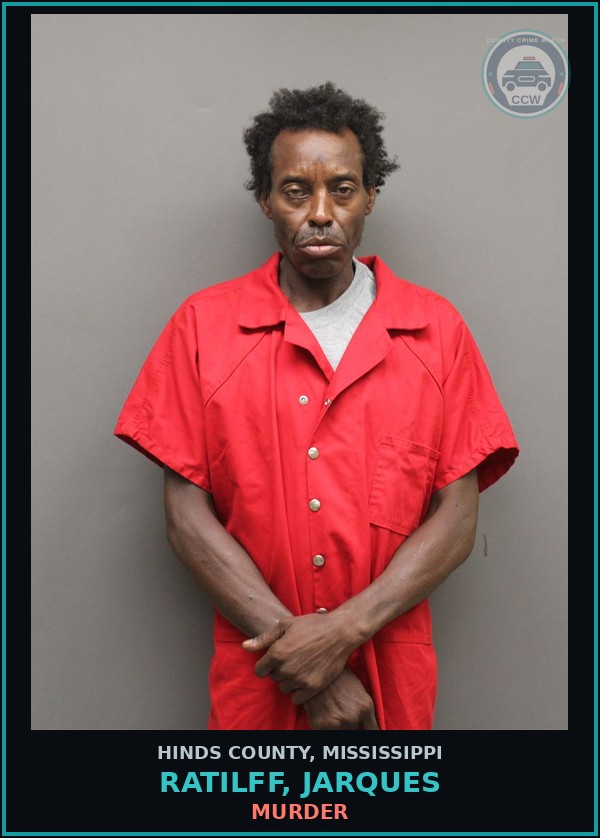 Booking mugshot of Ratilff, Jarques in Hinds County