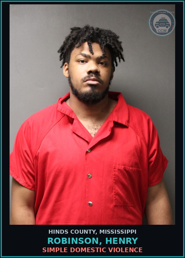 Booking mugshot of Robinson, Henry in Hinds County