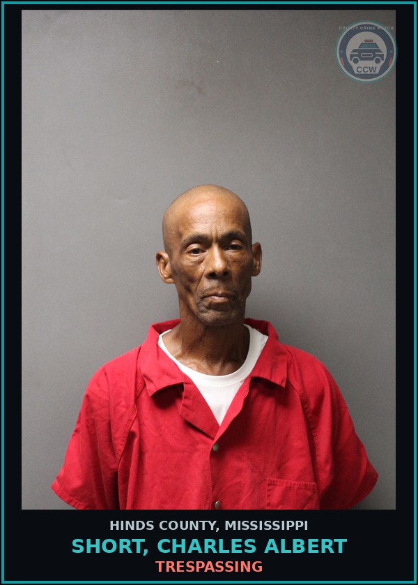 Booking mugshot of Short, Charles Albert in Hinds County