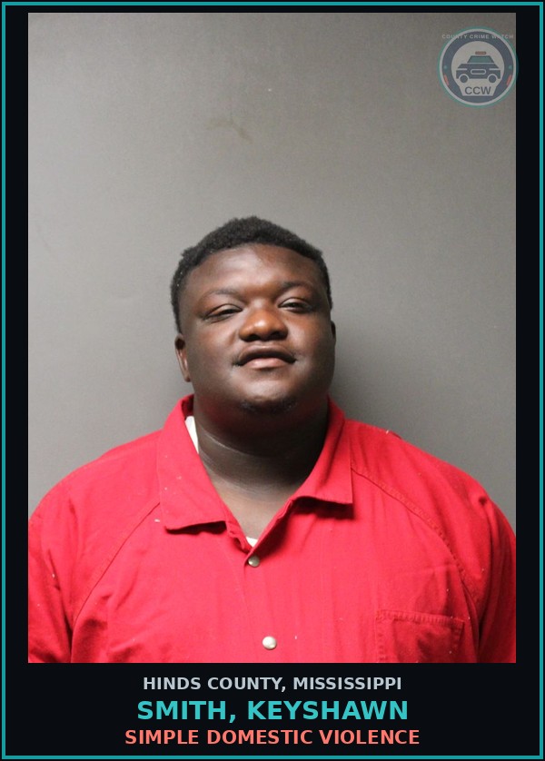 Booking mugshot of Smith, Keyshawn in Hinds County