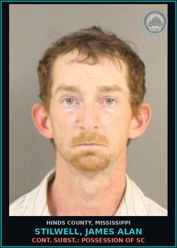 Booking mugshot of Stilwell, James Alan in Hinds County