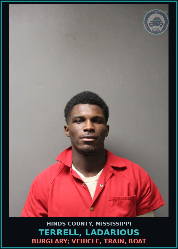 Booking mugshot of Terrell, Ladarious in Hinds County