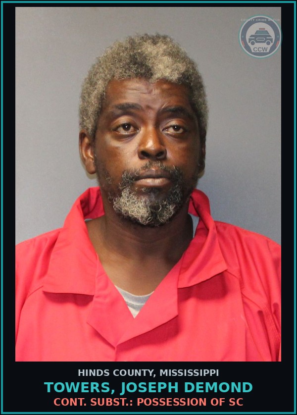 Booking mugshot of Towers, Joseph Demond in Hinds County