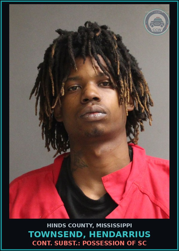 Booking mugshot of Townsend, Hendarrius in Hinds County