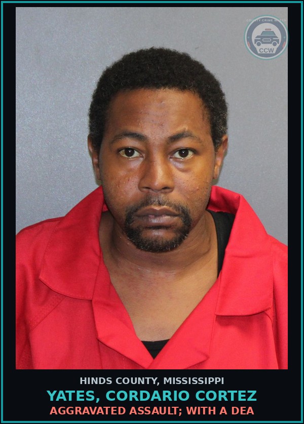 Booking mugshot of Yates, Cordario Cortez in Hinds County
