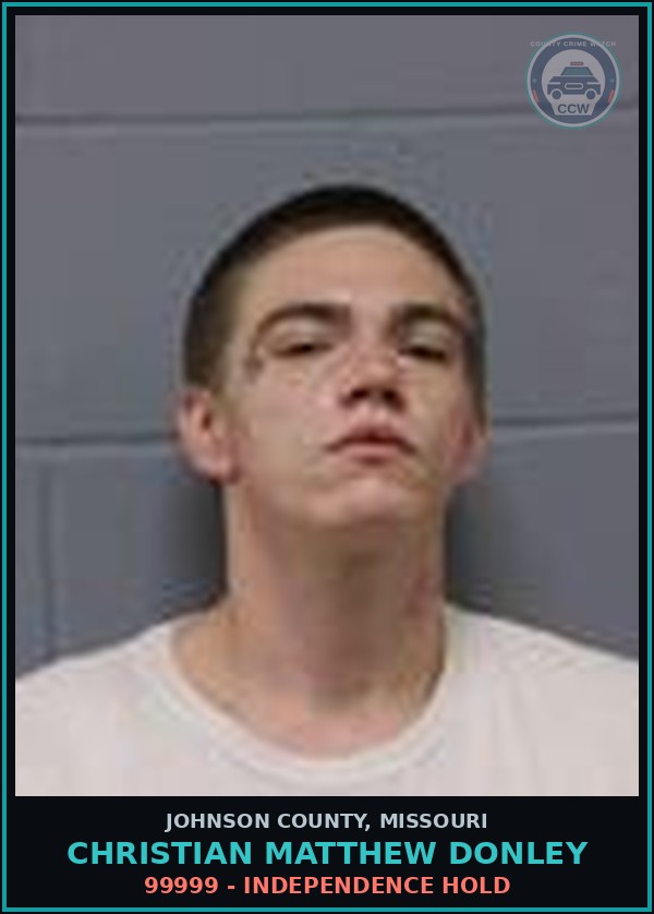 Booking mugshot of Christian Matthew Donley in Johnson County