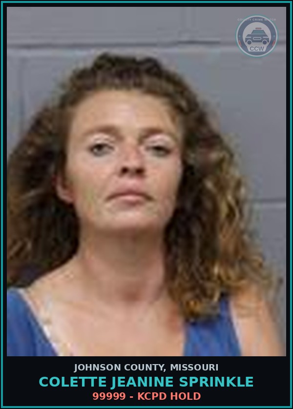 Booking mugshot of Colette Jeanine Sprinkle in Johnson County