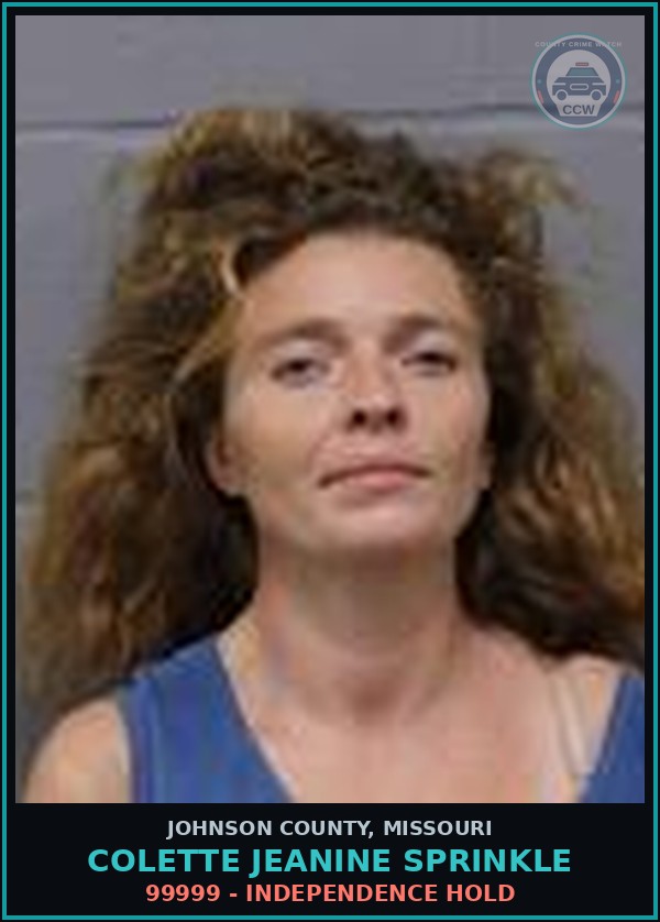 Booking mugshot of Colette Jeanine Sprinkle in Johnson County