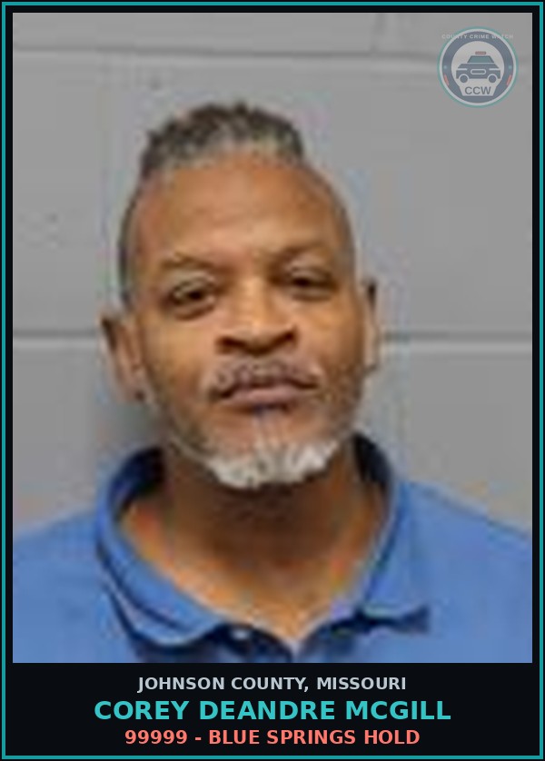 Booking mugshot of Corey Deandre Mcgill in Johnson County