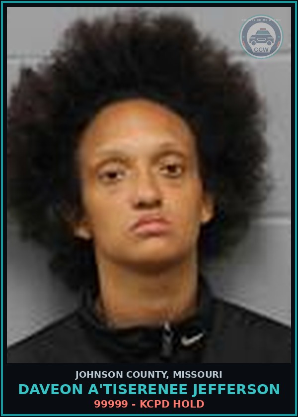 Booking mugshot of Daveon A'Tiserenee Jefferson in Johnson County