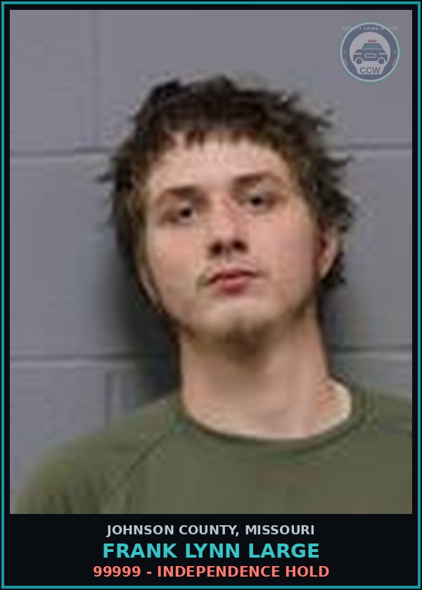 Booking mugshot of Frank Lynn Large in Johnson County