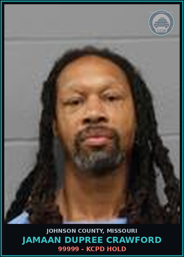 Booking mugshot of Jamaan Dupree Crawford in Johnson County
