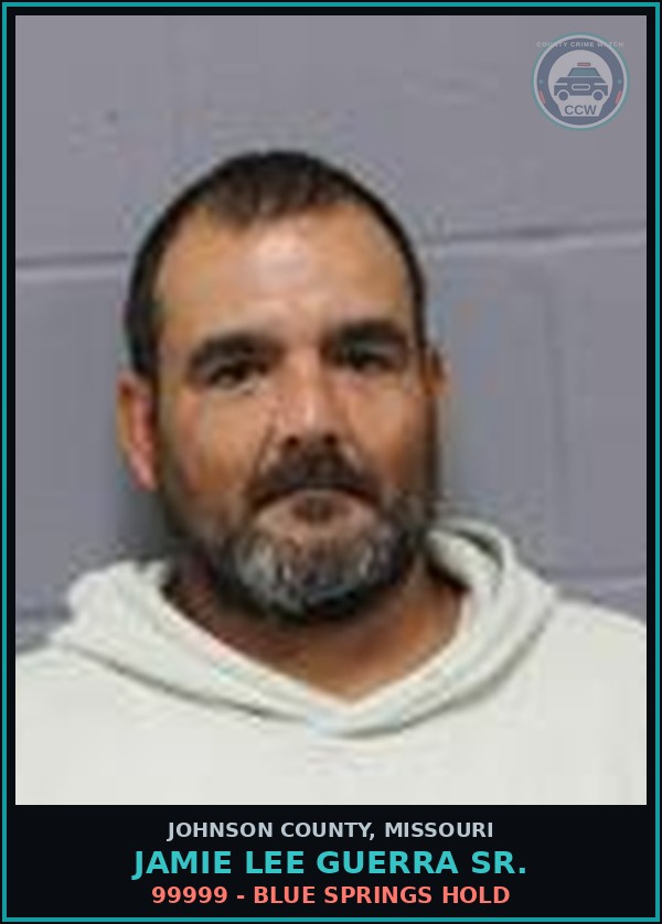 Booking mugshot of Jamie Lee Guerra Sr. in Johnson County