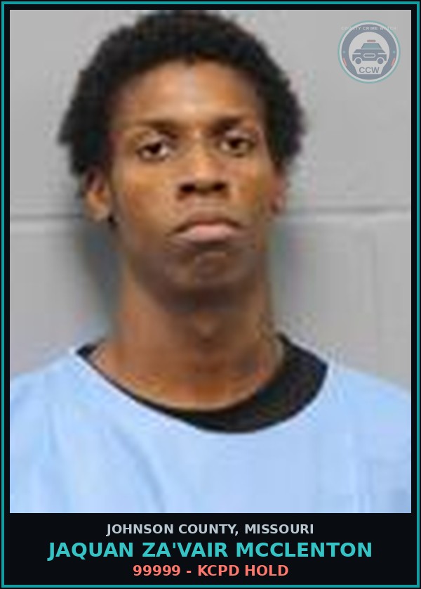 Booking mugshot of Jaquan Za'Vair Mcclenton in Johnson County