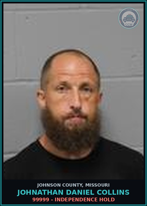 Booking mugshot of Johnathan Daniel Collins in Johnson County
