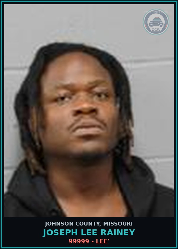 Booking mugshot of Joseph Lee Rainey in Johnson County