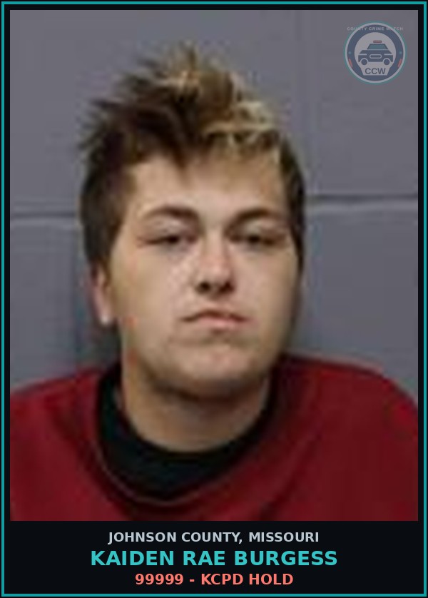 Booking mugshot of Kaiden Rae Burgess in Johnson County