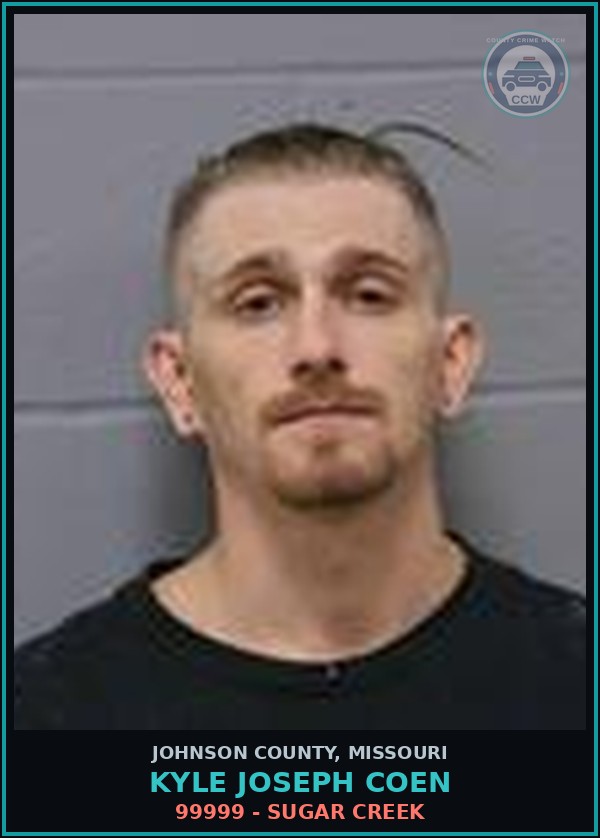 Booking mugshot of Kyle Joseph Coen in Johnson County